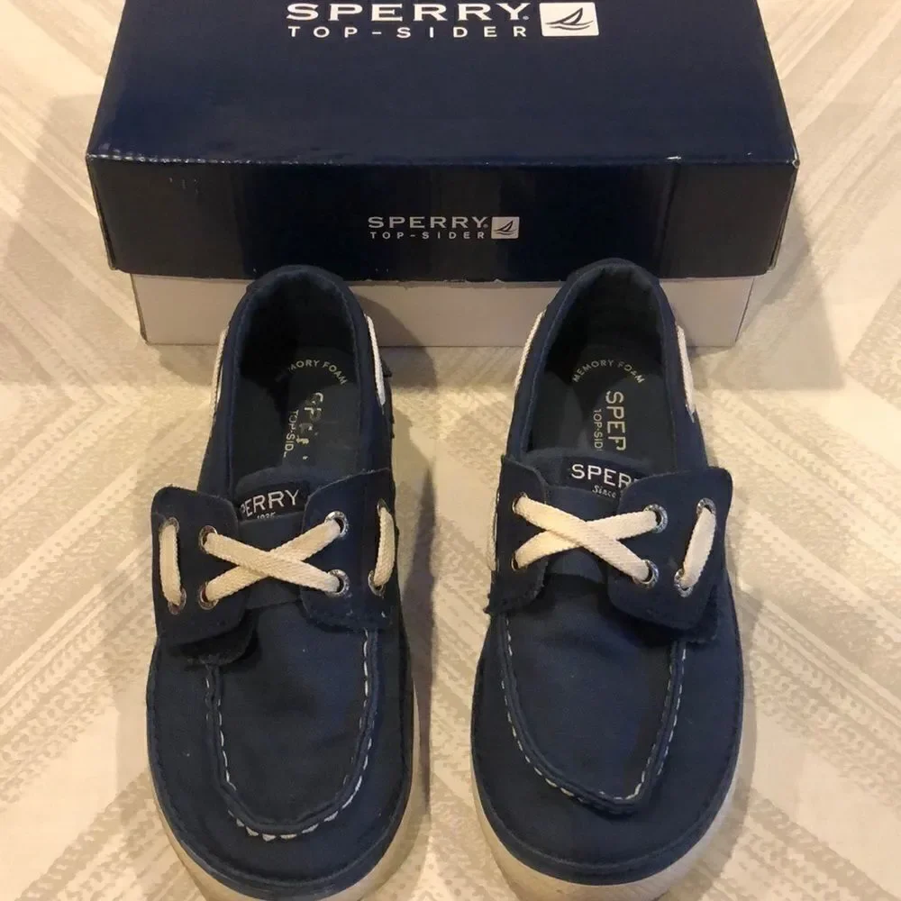 Sperry Top-Sider Little Boys Cruz Jr Navy Shoes - Size 11 1/2
